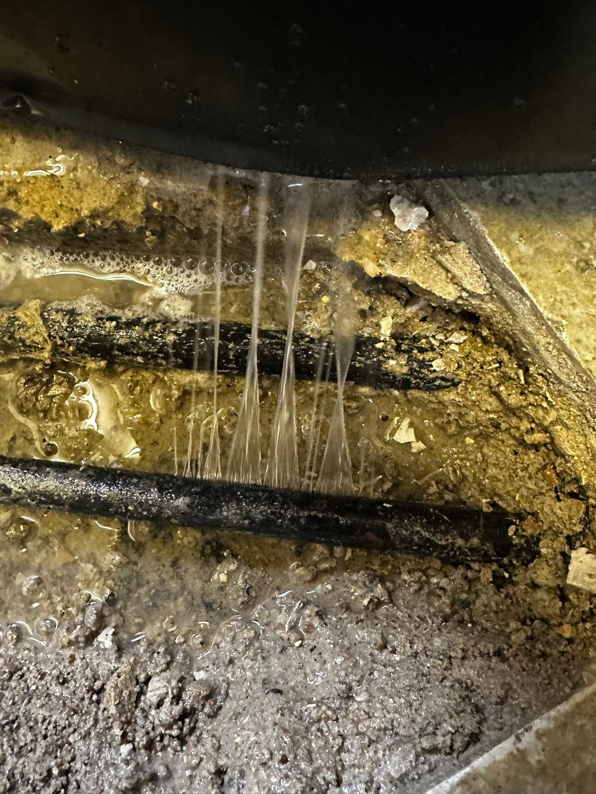 Our engineer found this hidden water leak on a central heating system